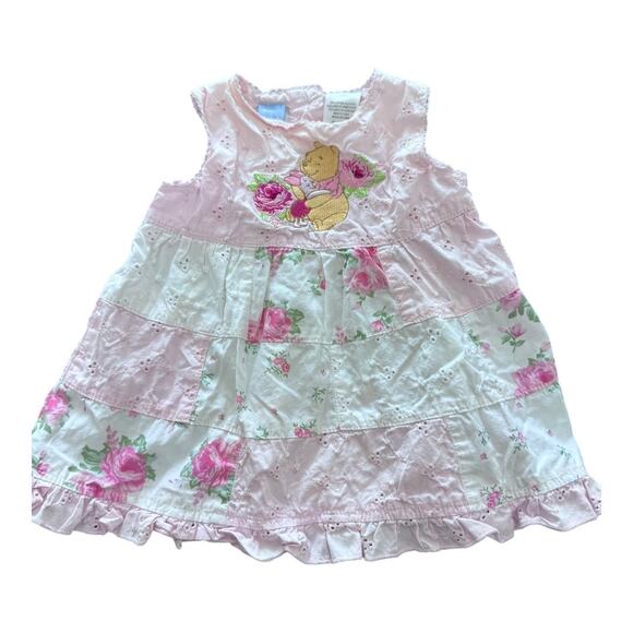 Disney Baby Pooh Bear Y2K Patchwork Dress - Picture 1 of 3